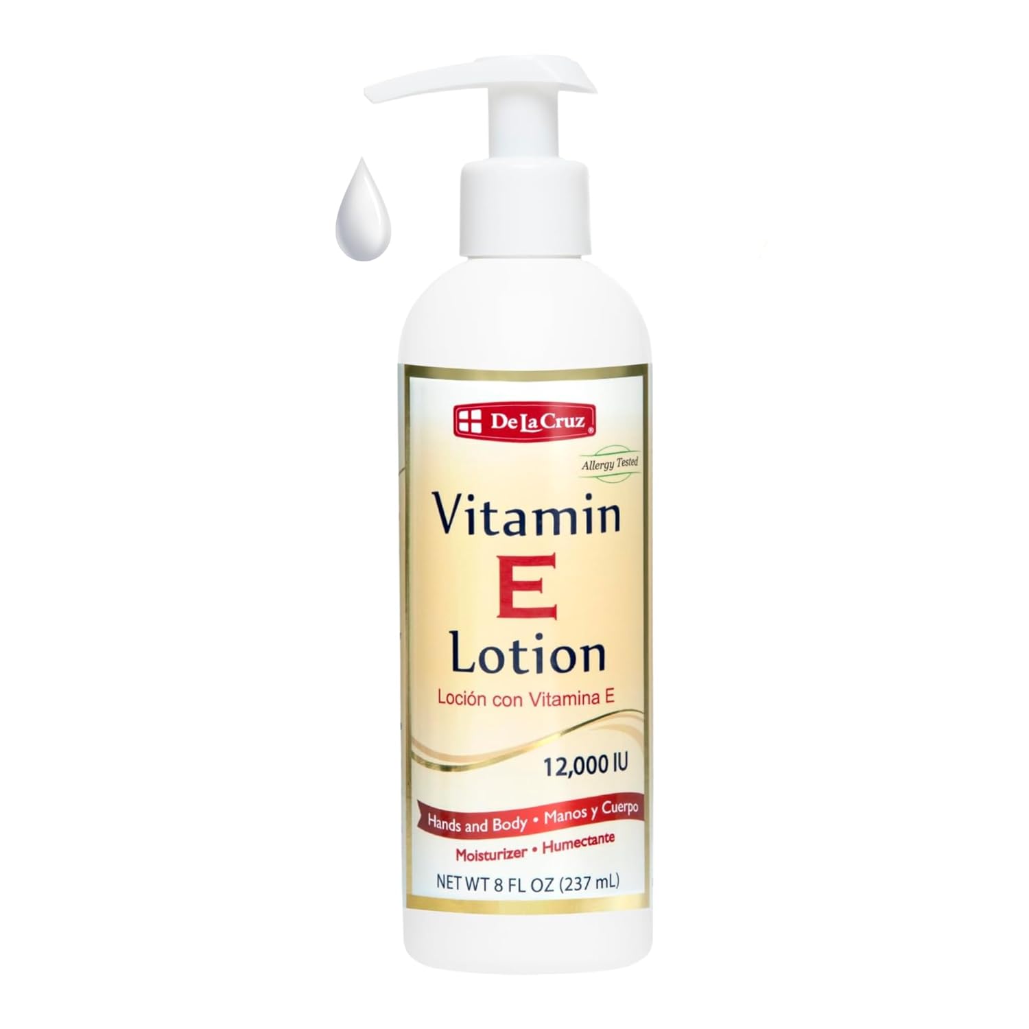 De La Cruz Vitamin E Lotion 12IU Skin Care Formula 8 Oz