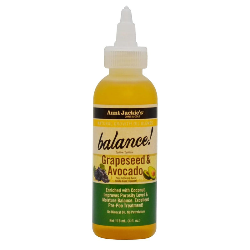 Aunt Jackie's Balance Grapeseed Avocado Hair Cream Hair Care Formula 4 Oz