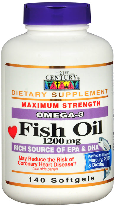 21st Century Fish Oil 1200 mg Omega-3 360 mg Softgels 140 EA