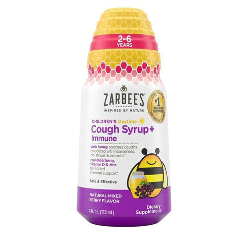 Zarbee'S Children'S Cough Syrup + Immune Daytime Natural Mixed Berry 4 Oz