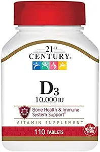 21st Century D3 250 mcg (10,000 IU) Tablets 110 EA