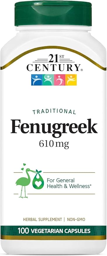 21St Century Traditional Fenugreek 610 Mg Vegetarian Capsules 100 Ea