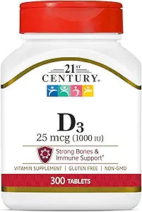 21st Century D3 25 mcg (1000 IU) Tablets 300 EA