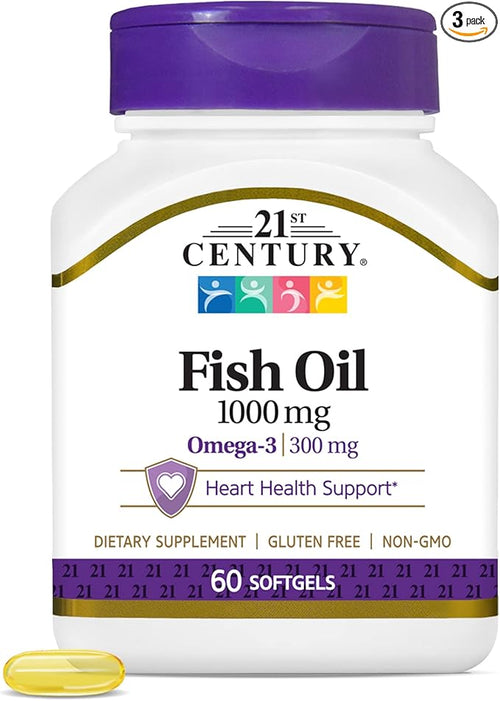 21st Century Fish Oil 1000 mg Omega-3 300 mg Softgels 60 EA