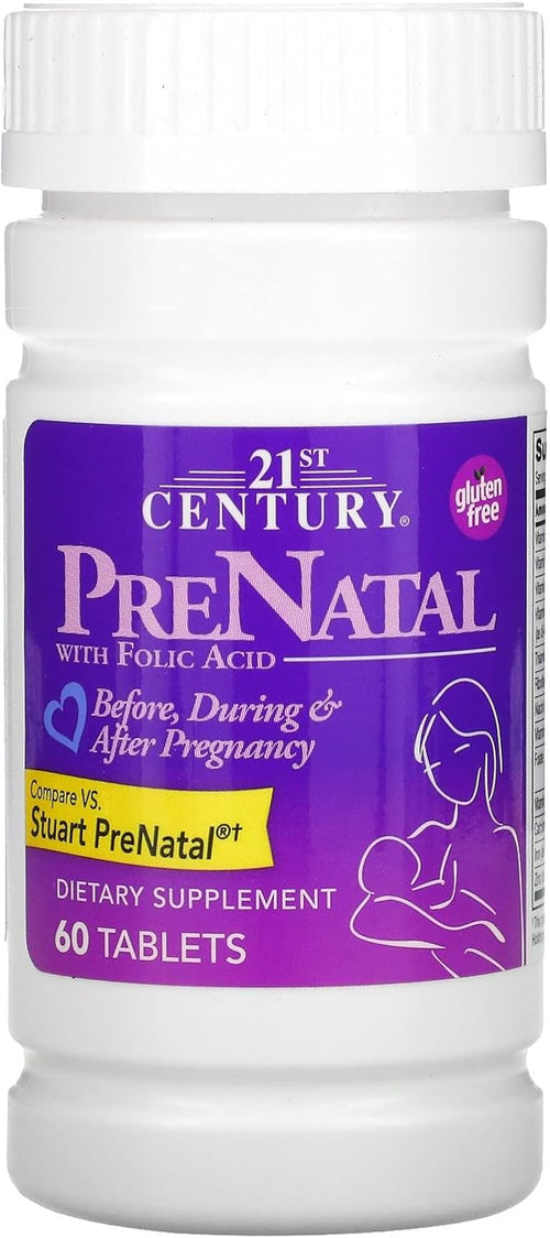 21St Century Prenatal With Folic Acid Tablets 60 Ea