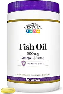 21st Century Fish Oil 1000 mg Omega-3 300 mg Softgels 300 EA