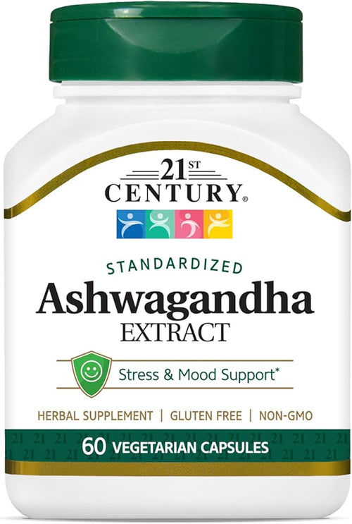 21St Century Standardized Ashwagandha Extract Vegetarian Capsules 60 Ea