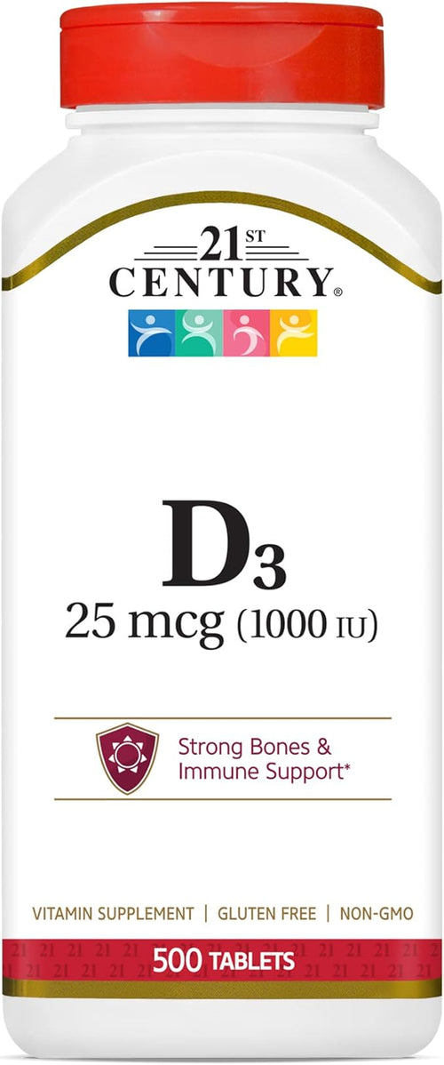 21st Century D3 25 mcg (1000 IU) Tablets 500 EA