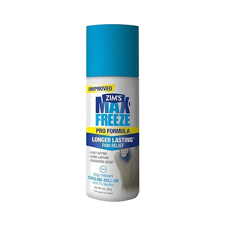 Zim'S Max-Freeze Longer Lasting Pain Relief Cold Therapy Cooling Roll-On Extra Strength 3 Oz