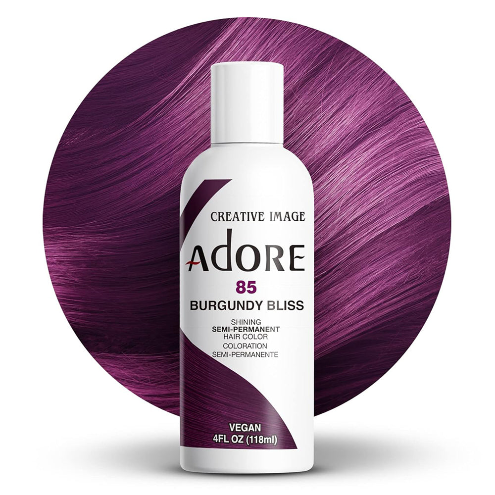 Adore Semi Permanent Hair Color 85 Burgundy Bliss Hair Care Formula 4 Oz