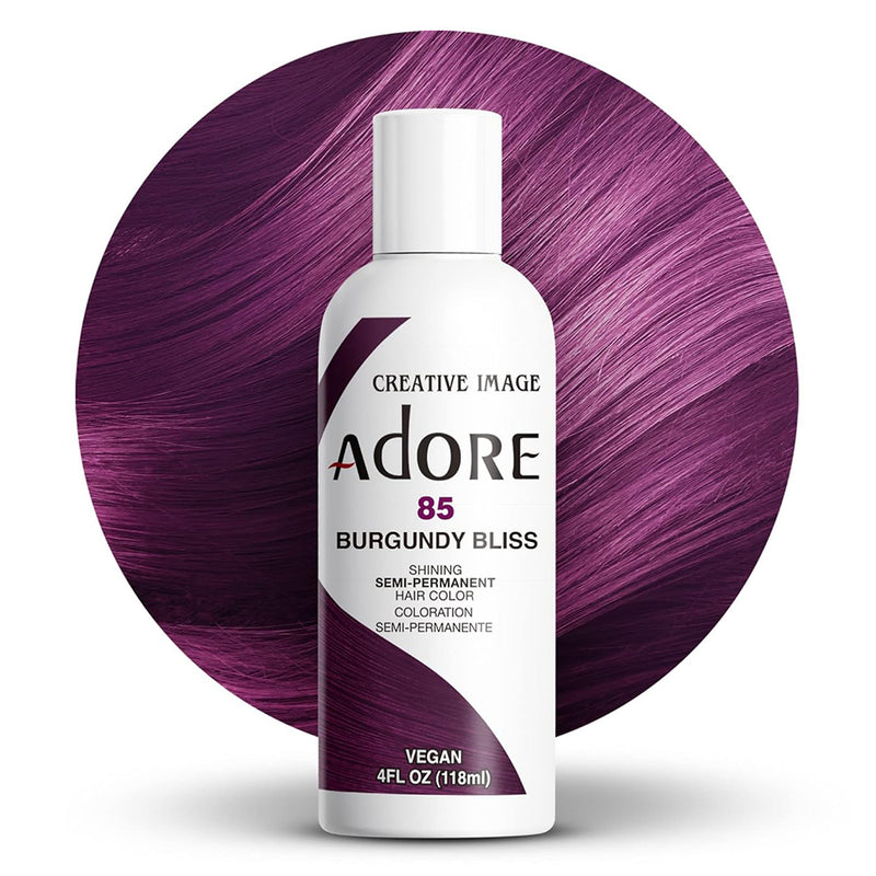 Adore Semi Permanent Hair Color 85 Burgundy Bliss Hair Care Formula 4 Oz