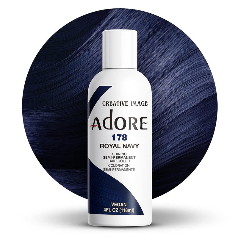 Adore Semi Permanent Hair Color 178 Royal Navy Hair Care Formula 4 Oz