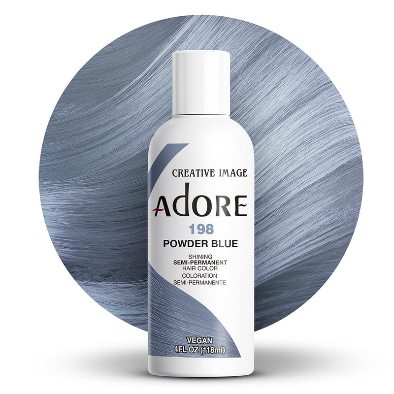 Adore Semi Permanent Hair Color 198 Powder Blue Hair Care Formula 4 Oz