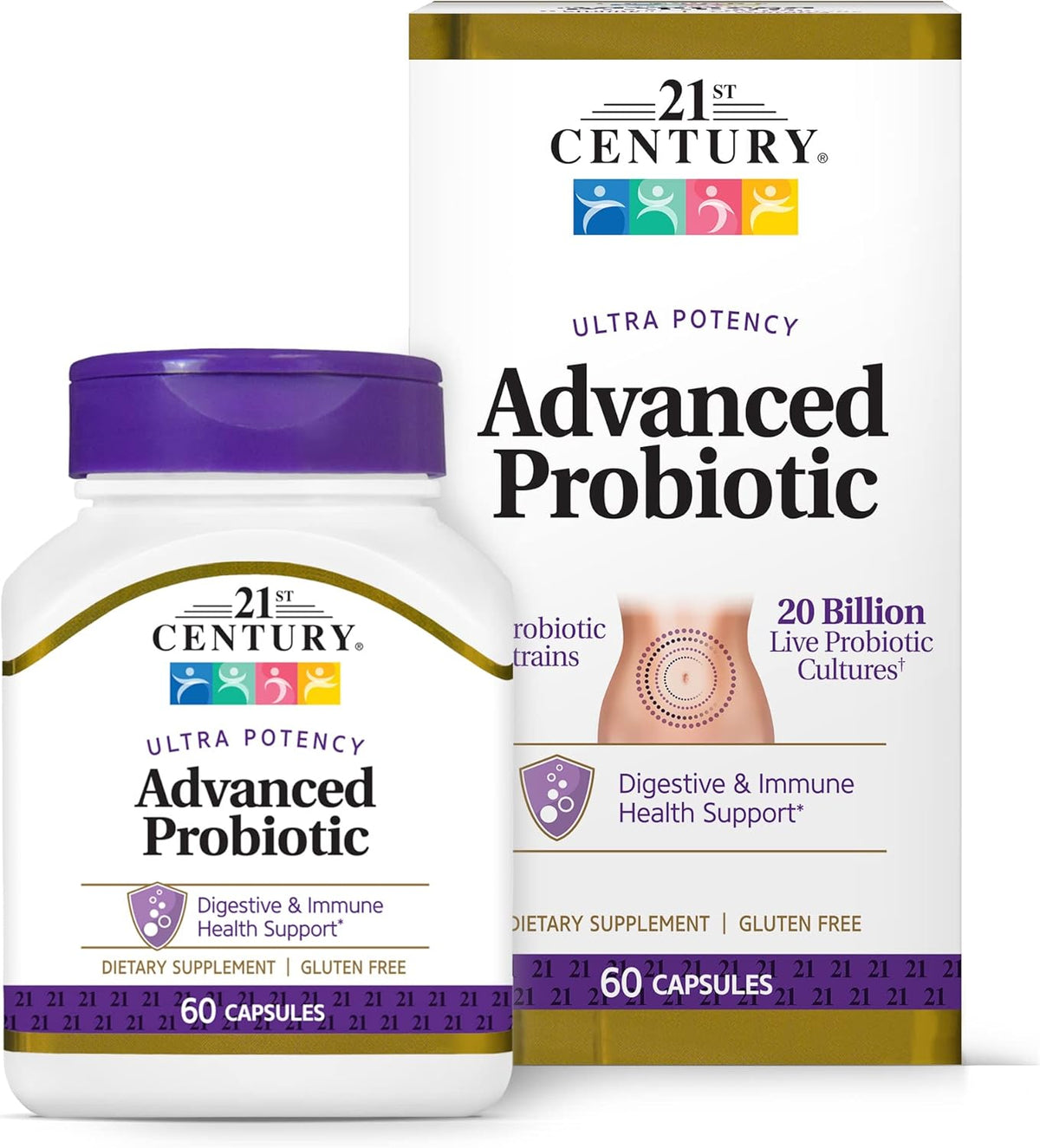 21St Century Advanced Probiotic Capsules Ultra Potency 60 Ea
