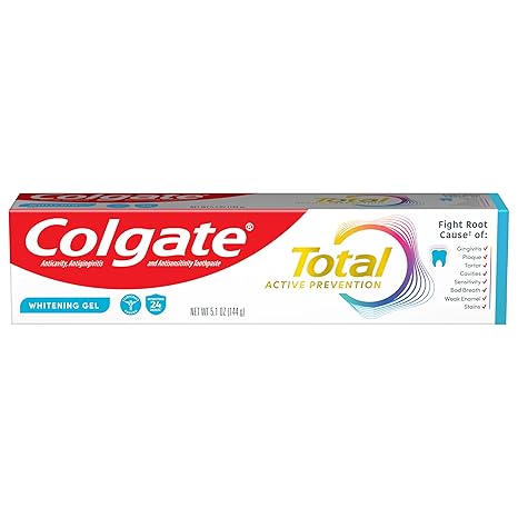 Colgate Total Anticavity, Antigingivitis And Antisensitivity Toothpaste Gel Whitening 5.1 Oz