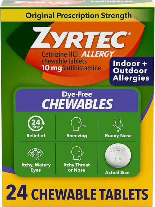 Zyrtec Allergy D/F 10Mg Chewable Tablets 24Ct