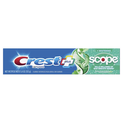 Crest Plus Scope Anticavity Fluoride Toothpaste Minty Fresh Striped 5.4 OZ