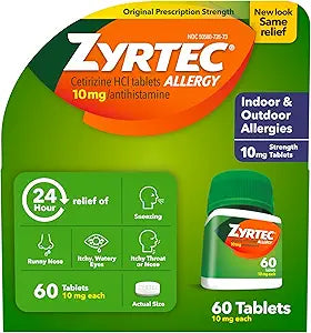 Zyrtec Allergy 10Mg Tablets 60Ct