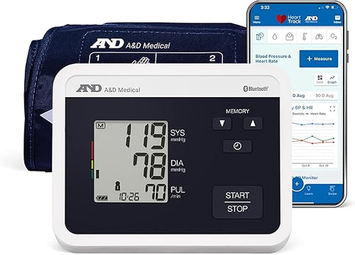 A&D Blood Pressure Monitor Multi-User Bluetooth Upper Arm