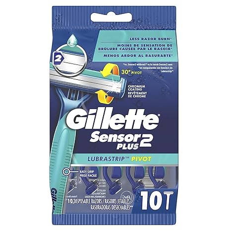 Gillette Sensor2 Plus Disposable Razors Pivot 10 EA