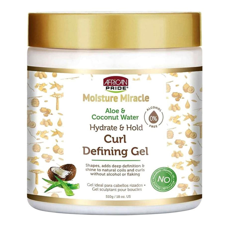 African Pride Moisture Miracle Curl Defining Gel Hair Care Formula 18 Oz