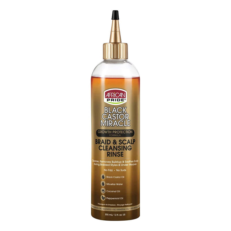 African Pride Black Castor Miracle Braid Rinse Hair Care Formula 12 Oz