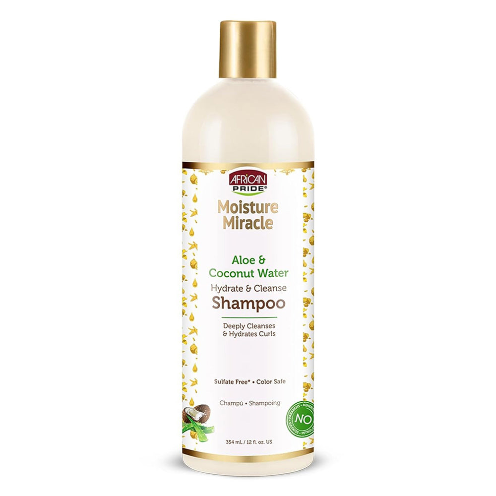 African Pride Moisture Miracle Aloe Coconut Shampoo Hair Care Formula 12 Oz