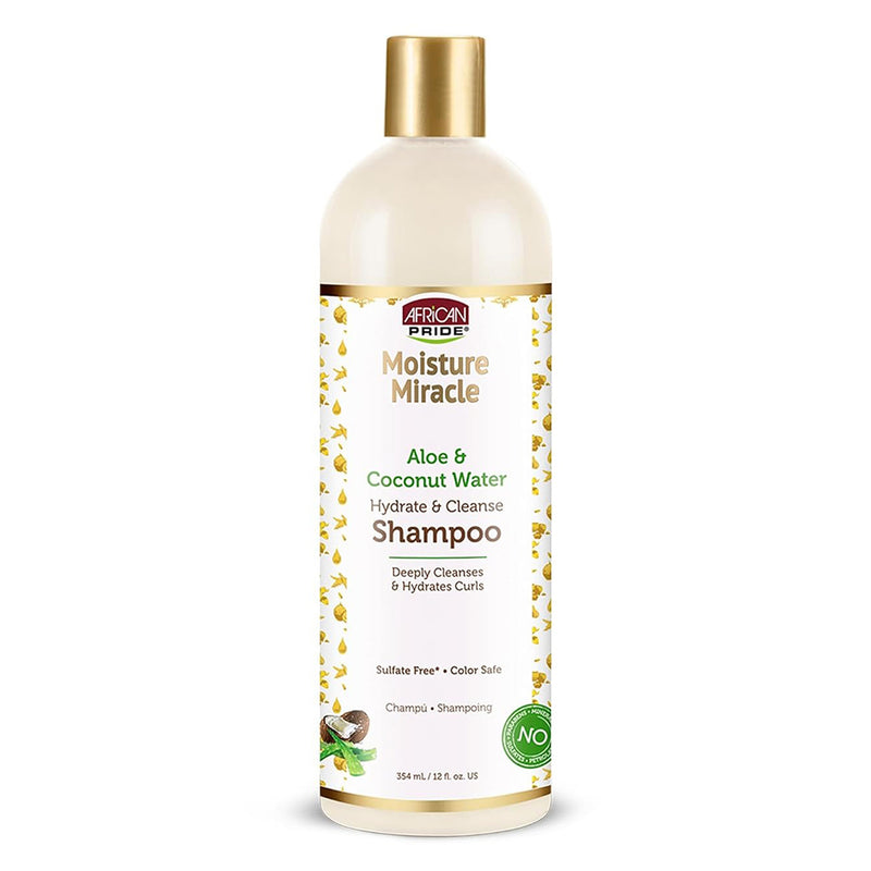African Pride Moisture Miracle Aloe Coconut Shampoo Hair Care Formula 12 Oz