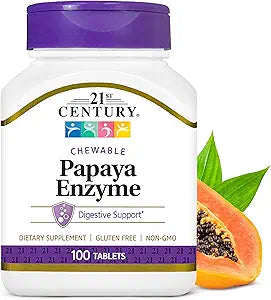 21St Century Papaya Enzyme Chewable Tablets 100 Ea